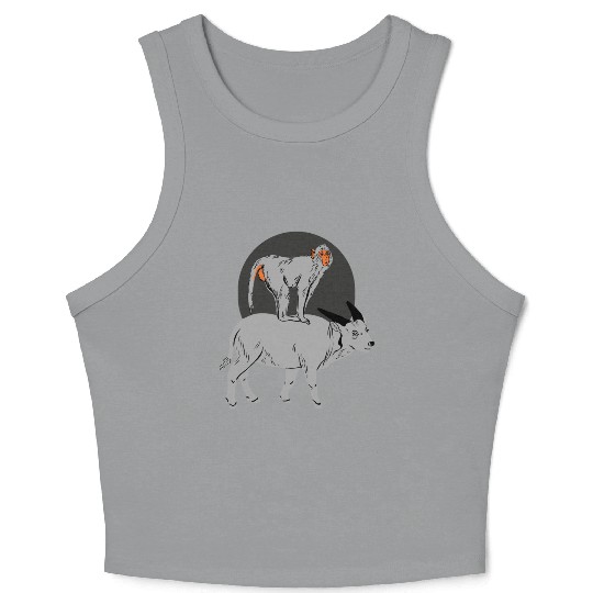 Monkey On the Cow Crop Tank Top