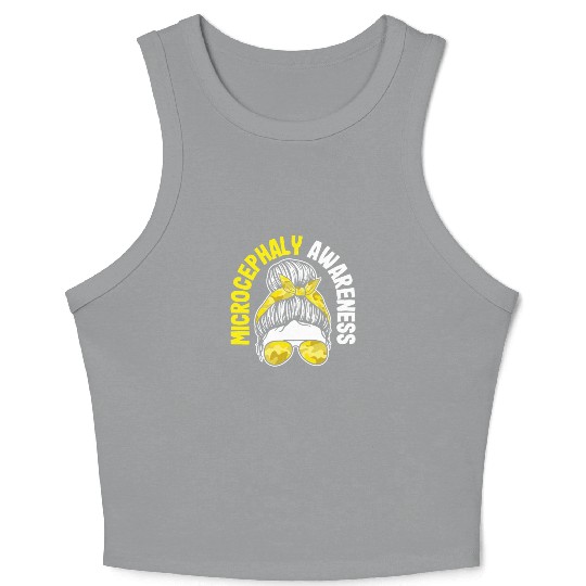 Microcephaly Awareness Yellow Bandana Shades Crop Tank Top