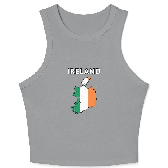 Ireland Flag Map Crop Tank Top