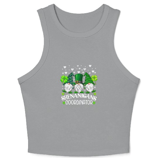 Shenanigans Coordinator St. Patricks Day Gnomes Crop Tank Top