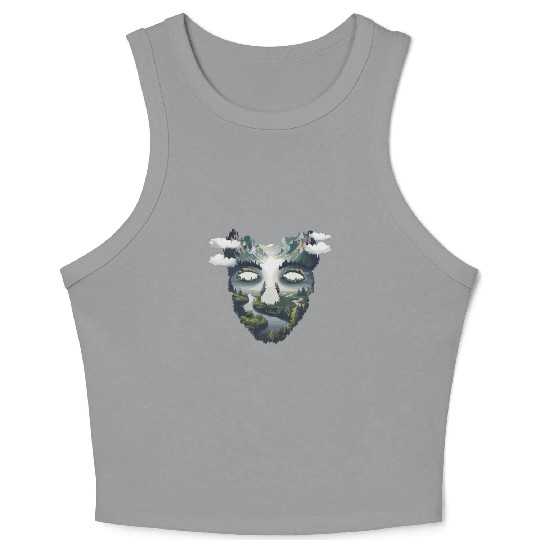 Hiking Adventure: Mountain Reflections and River Crop Tank Top