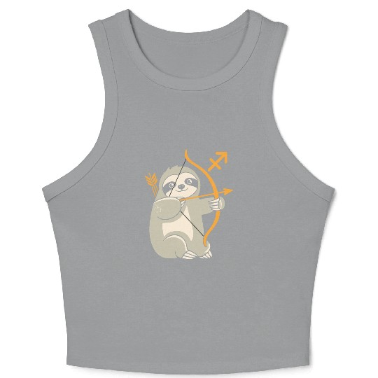 Sagittarius Zodiac Sloth Archer Adventure Crop Tank Top