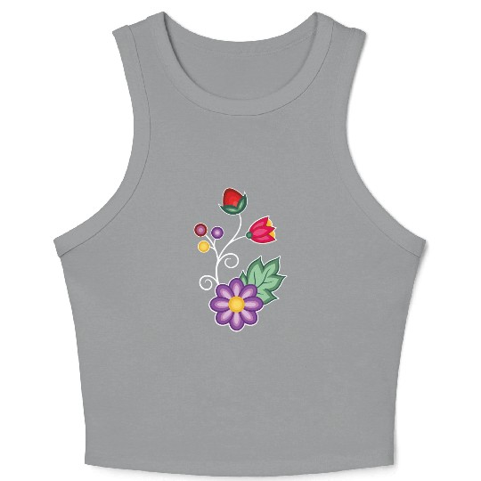 Ojibwe Floral Crop Tank Top