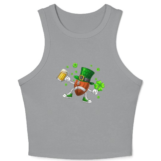 Football Drinking Beer St Patrick's Day Crop Tank Top