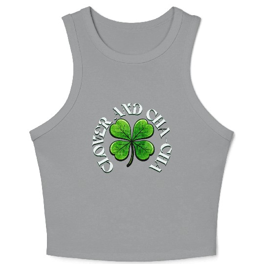 Clover Cha Cha 4-Leaf AI Clover Design Crop Tank Top