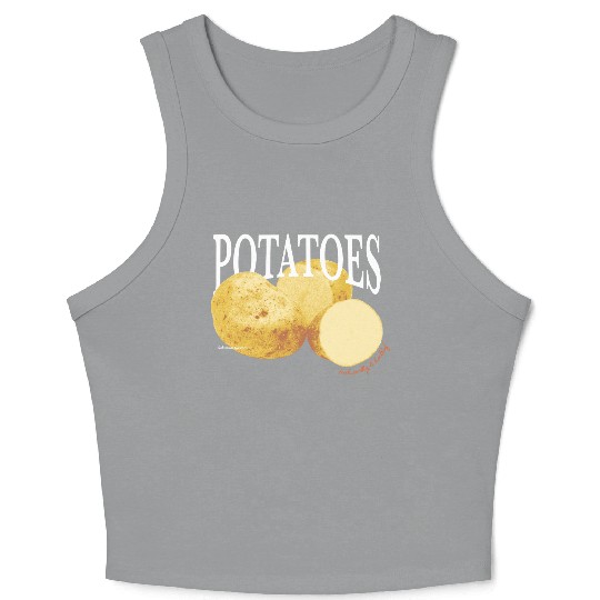 Earthy Potato Graphic Crop Tank Top