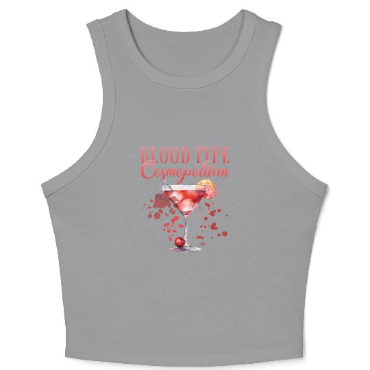 Cocktail Bartender Blood Type Cosmopolitan Crop Tank Top