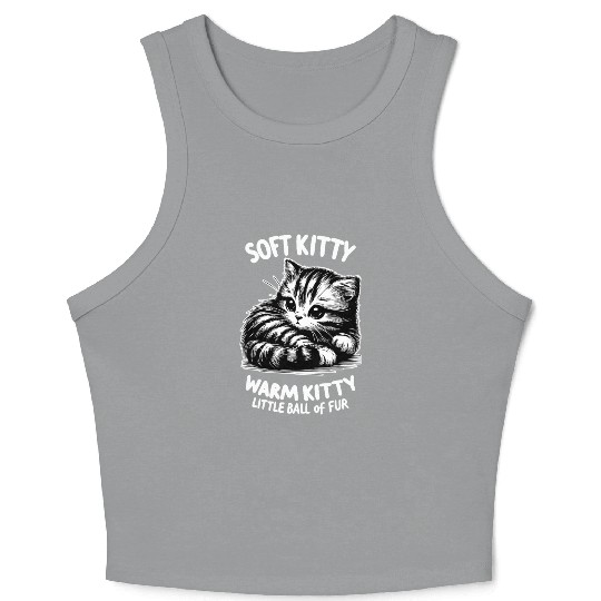 Soft Kitty (dark) Crop Tank Top