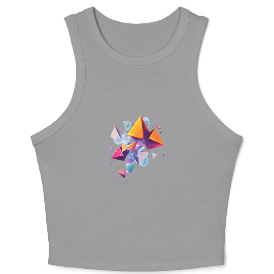 Creative colorful shapes Crop Tank Top