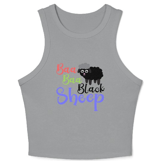 Baa Baa Black Sheep – Whimsical Nursery Rhyme Art Crop Tank Top