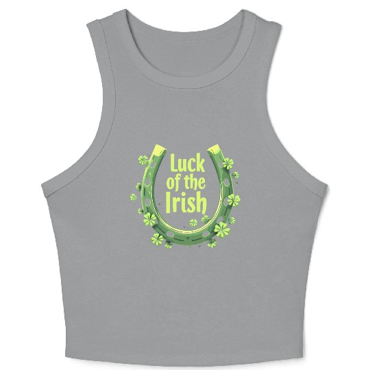 Luck of the Irish Horseshoe Design Crop Tank Top