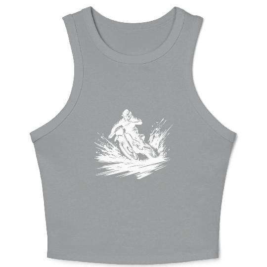 Extreme Sport Motorcycle In Spectacular Drift Crop Tank Top