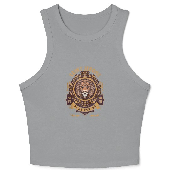 Saint Jerome and the Lion Catholic Crop Tank Top