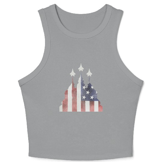 Patriotic Flyby F-22 Raptor Crop Tank Top