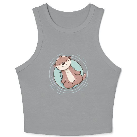 Otter enjoying a relaxing meditation Crop Tank Top