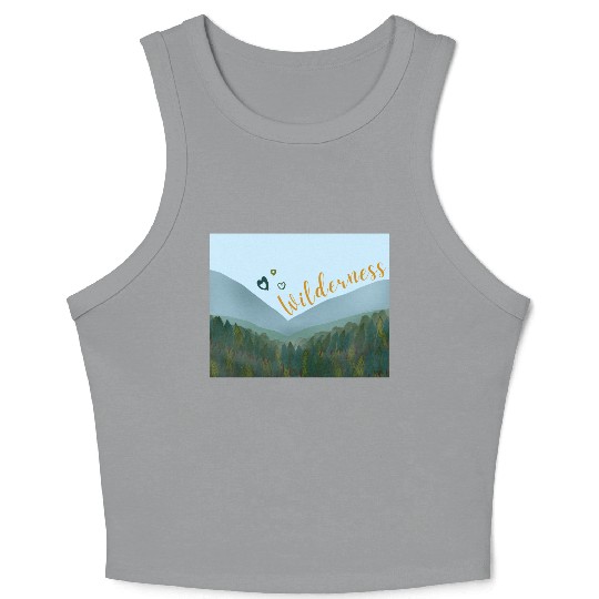 Love wilderness sticker, adventure, outdoors Crop Tank Top
