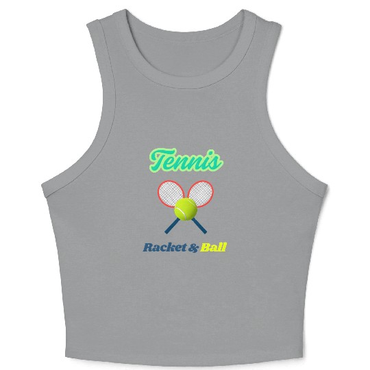 Tennis Strike - Racket & Ball Design Crop Tank Top