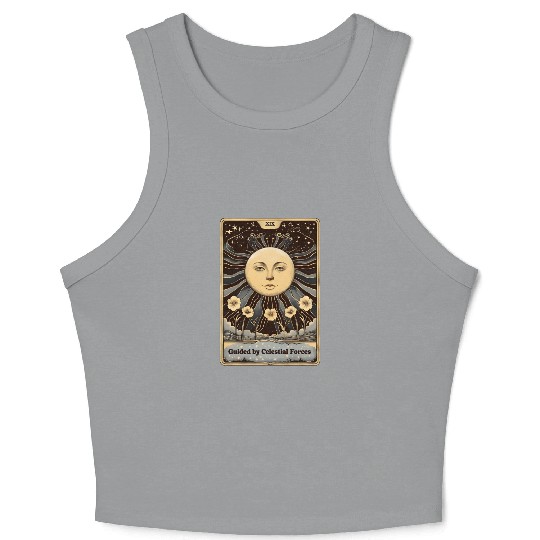 Vintage Tarot Card The Planet Crop Tank Top