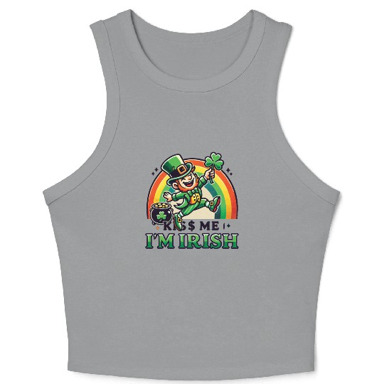 St. Patrick's Day Kiss Me I'm Irish Crop Tank Top