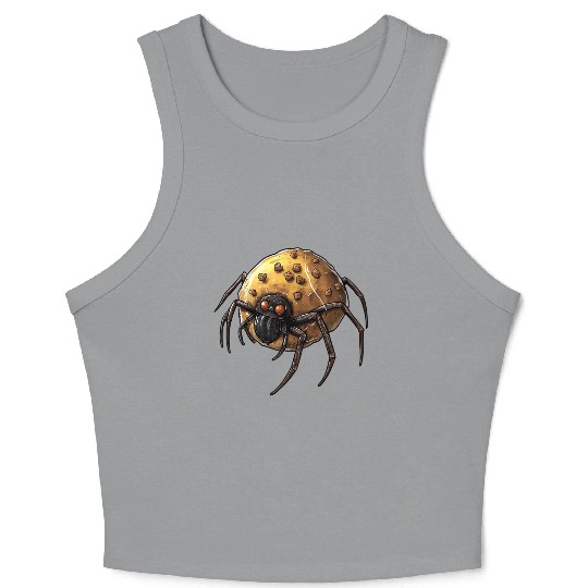Donut Spider Funny Creative Motif Crop Tank Top