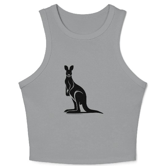 Marsupials Of The Wild Kangaroo Silhouette Crop Tank Top