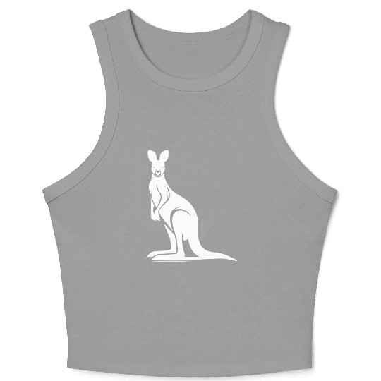 Marsupials Of The Wild Kangaroo Silhouette Crop Tank Top