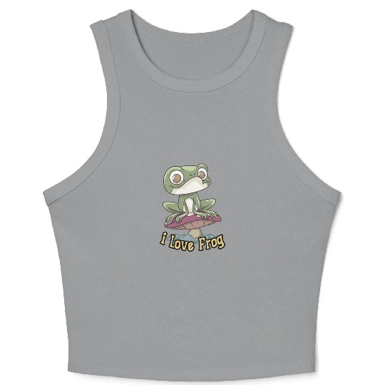 i love frog Crop Tank Top