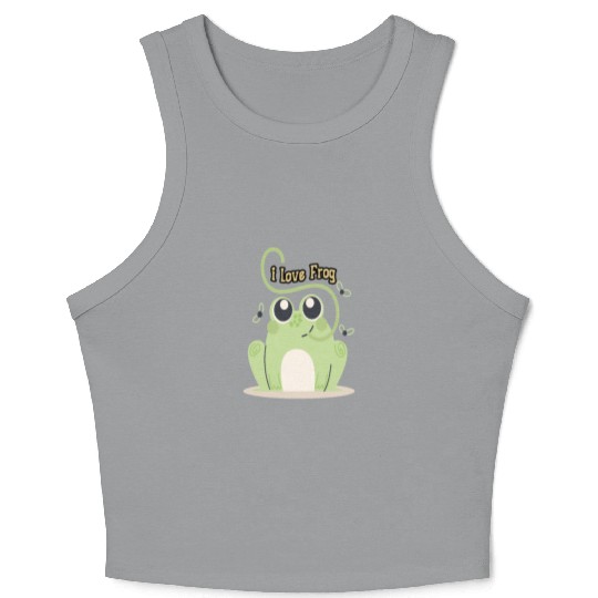 i love frog Crop Tank Top