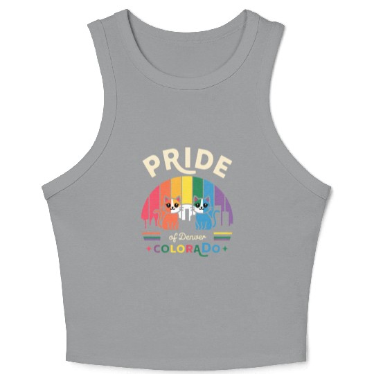 Pride of Dallas City Texas USA Rainbow Flag Crop Tank Top