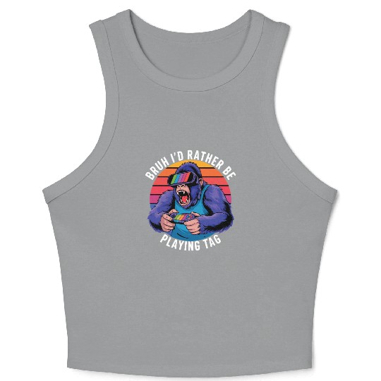 Retro Gamer Ape Crop Tank Top