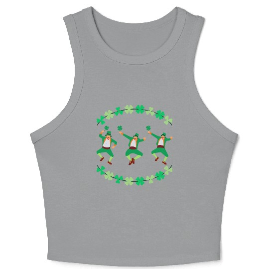 Dancing Leprechauns St Patrick's Day Crop Tank Top