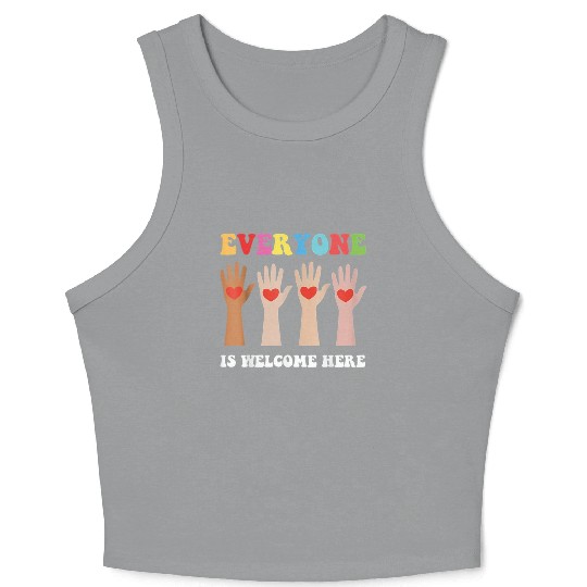 Everyone Is Welcome Here Idaho Teacher Crop Tank Top