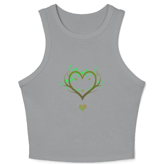 Nature Heart Tree | Green Love Botanical Art Crop Tank Top