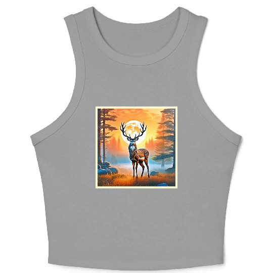 Golden Deer Twilight Peak Crop Tank Top