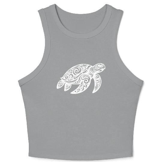 Ornamental Beauty Of A Sea Turtle Crop Tank Top