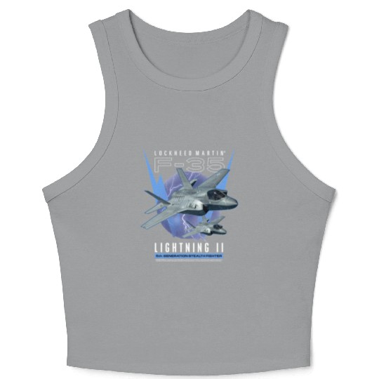 F-35 LightningIi 5Th Gen Stealth Fighter Crop Tank Top
