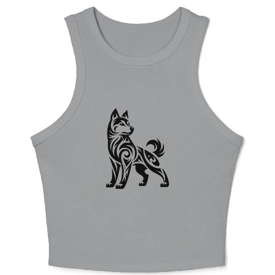 Tribal Husky With Mystical Charisma Crop Tank Top
