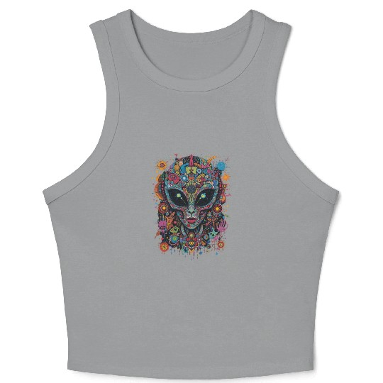 Alien Street Art Crop Tank Top