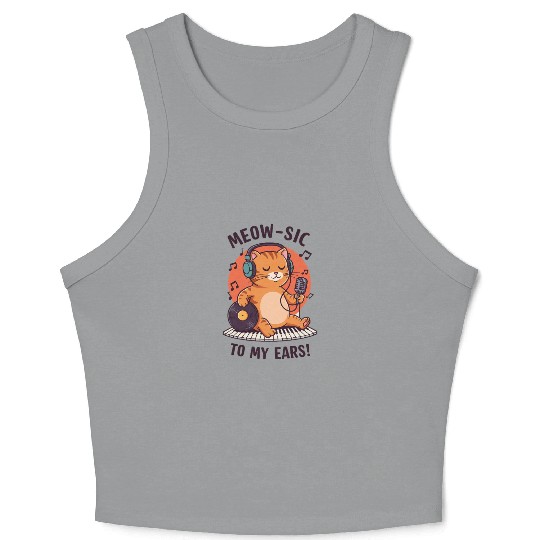 Meow-sic to my Ears Crop Tank Top