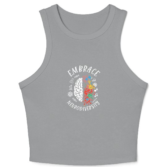 Embrace Neurodiversity Brain Embrace ADHD Autism Crop Tank Top