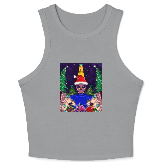 Alien Christmas Gifts Collection Time! Crop Tank Top