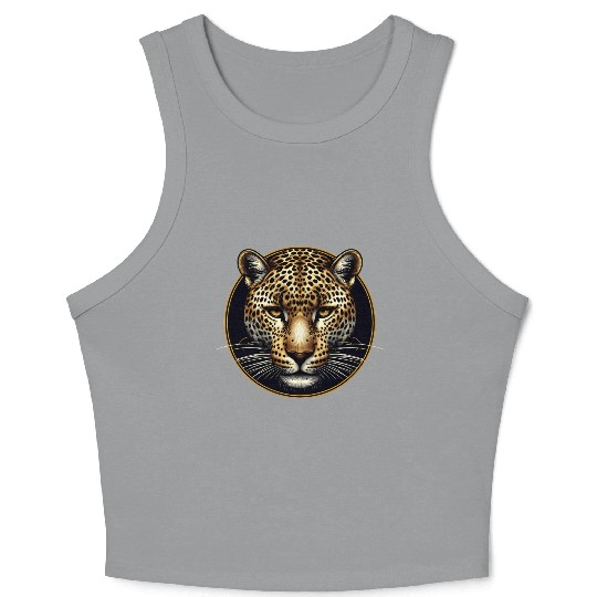 the face of a jaguar Crop Tank Top