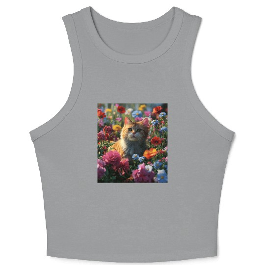 Nature cat Adventure Crop Tank Top,