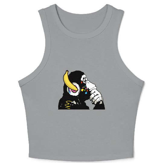 DJ chimpanzee , Banana headphones Crop Tank Top