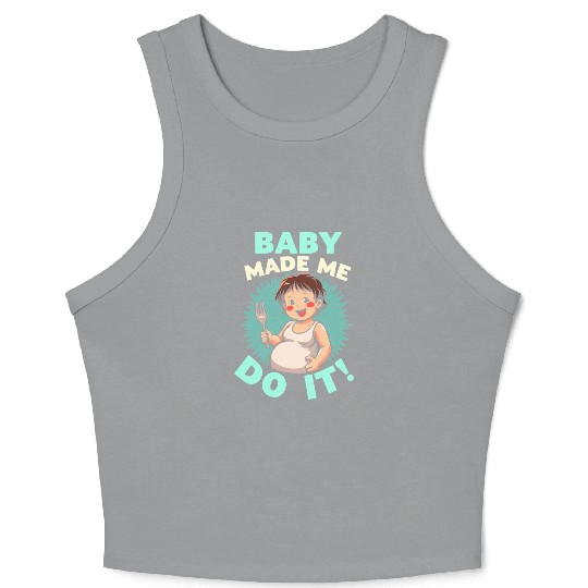 Pregnancy Cravings Funny Maternity Food Baby Bump Crop Tank Top