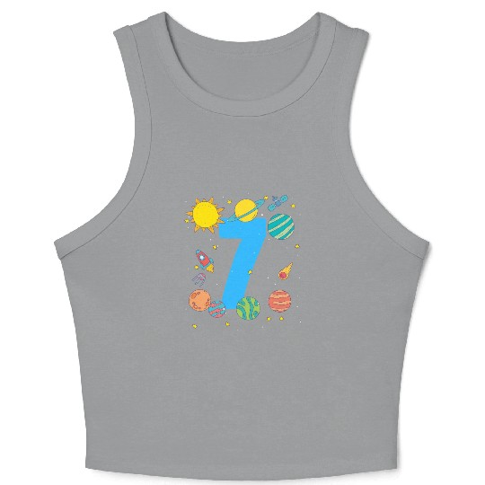 Space Adventure Theme Number Seven Crop Tank Top