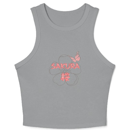 SAKURA - Cherry Blossom Crop Tank Top
