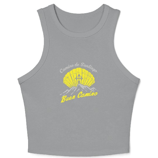 Way of St. James Buen Camino pilgrim shell Crop Tank Top