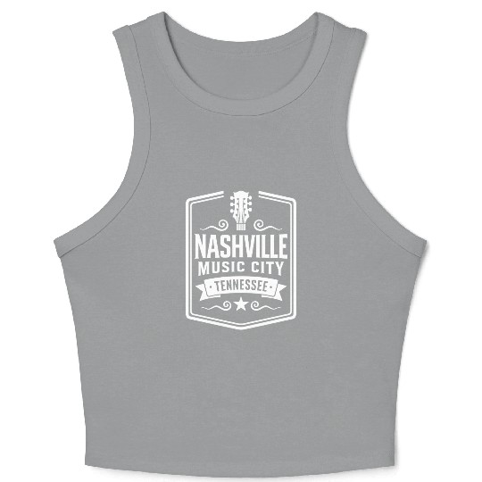 Nashville Music City Guitar Tennessee Crop Tank Top