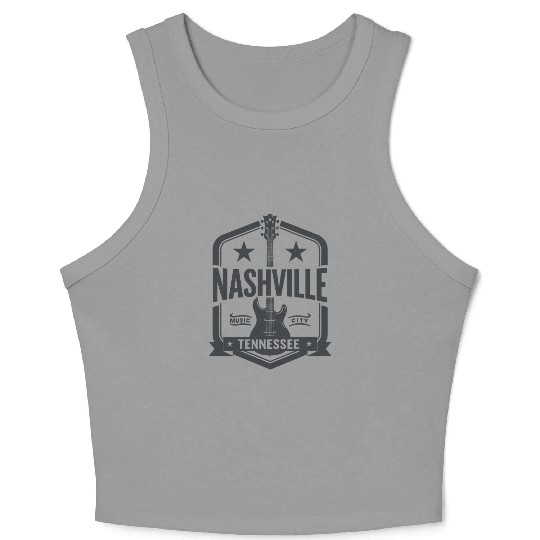 Nashville Music City Guitar Tennessee Crop Tank Top